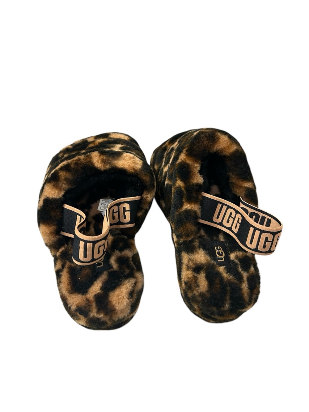 UGG Leopard Print Fluffy Slingback Slippers Women’s Size 8 - Picture 3 of 6